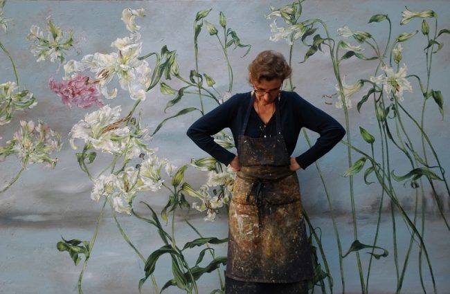 Large-scale botanical painting by French artist Claire Basler — design inspiration on Segreto Finishes blog