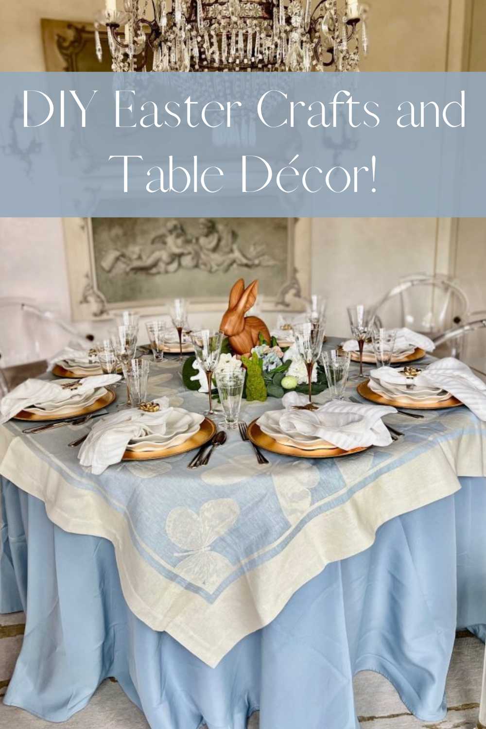 Easter table with mixed floral centerpiece, layered dishware, and DIY seasonal decor — Leslie Sinclair