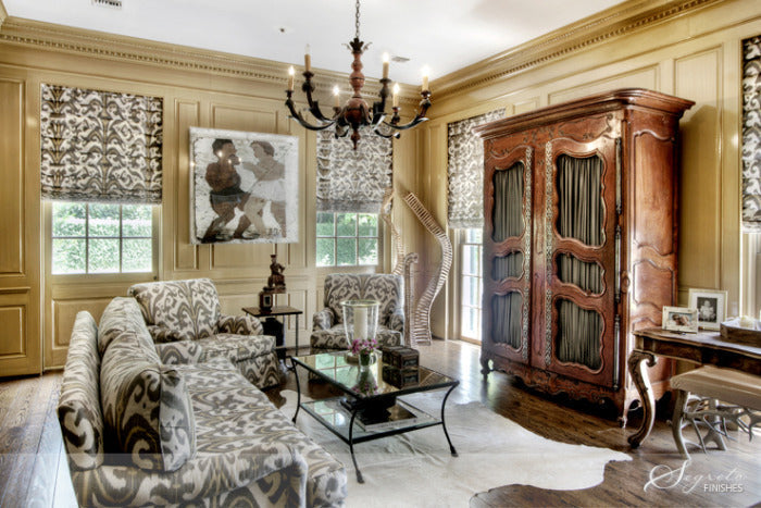 Segreto plaster interior showing historic technique applied to a modern Houston home