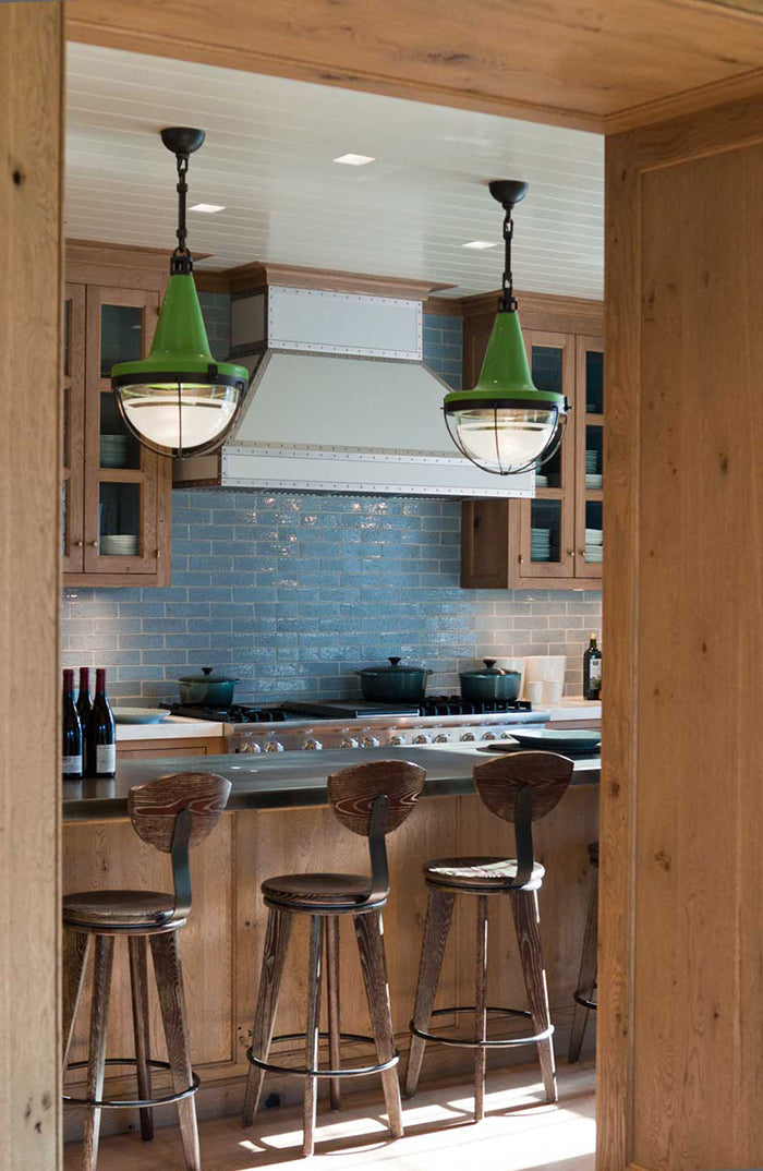 Artisan pendant lighting by The Urban Electric Co. featured in a Segreto Finishes interior