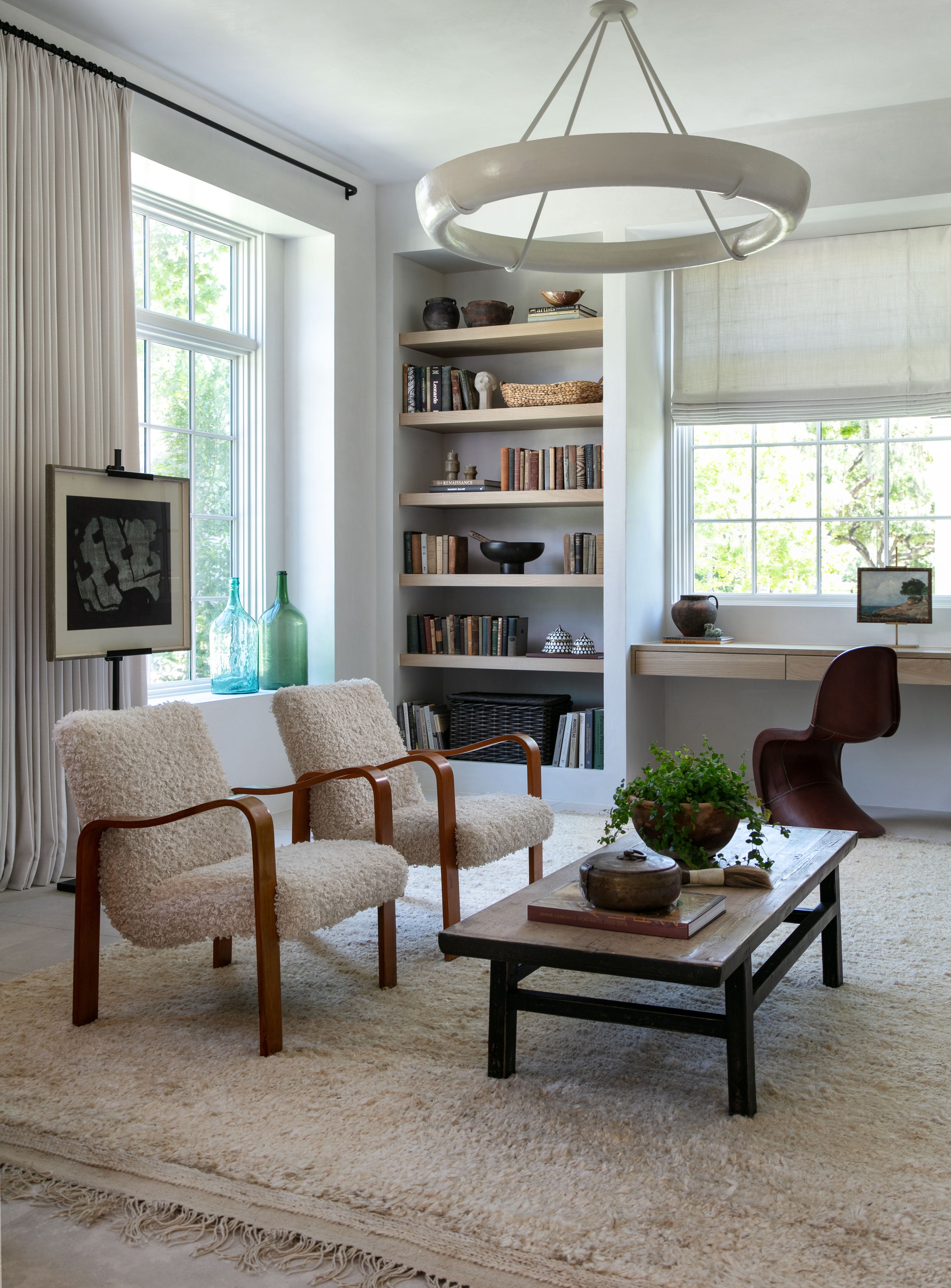 Soft plaster wall finish creating a subtle, layered backdrop in interior design
