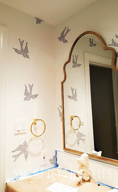 Powder room painted by Segreto Finishes, designed by Nest and Cot. 