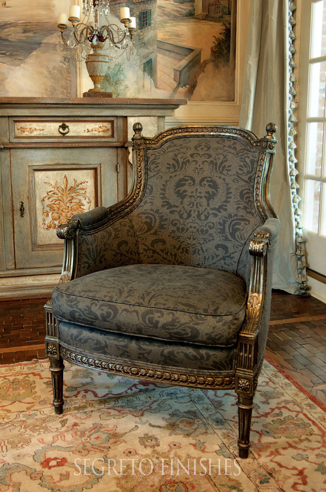 Fortuny fabric chair
