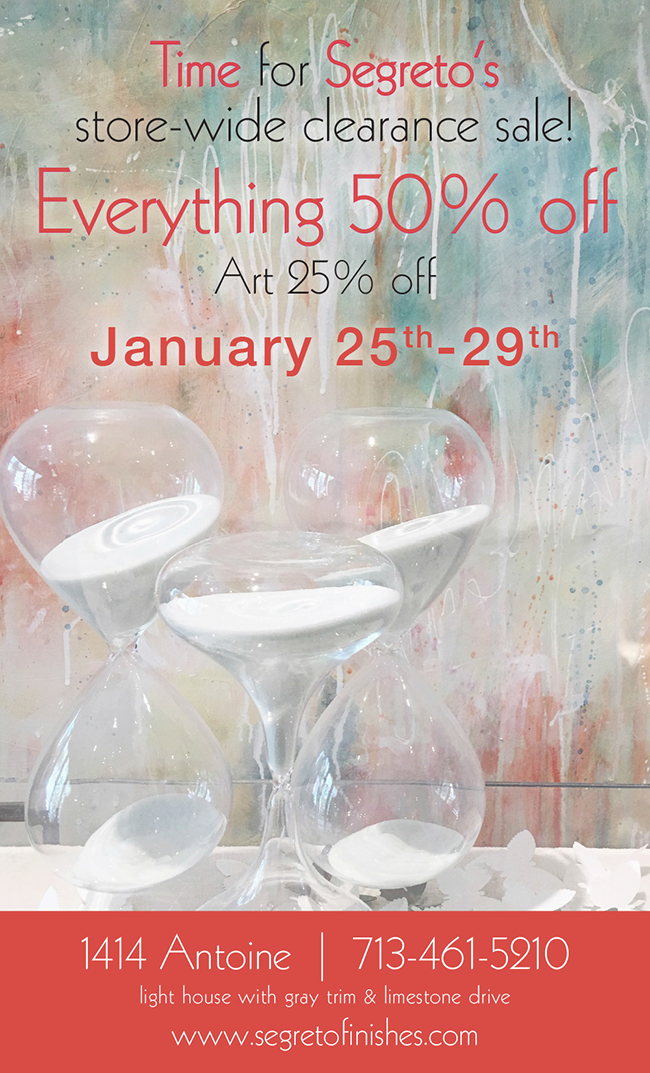 Clearance Sale at Segreto Boutique and Gallery