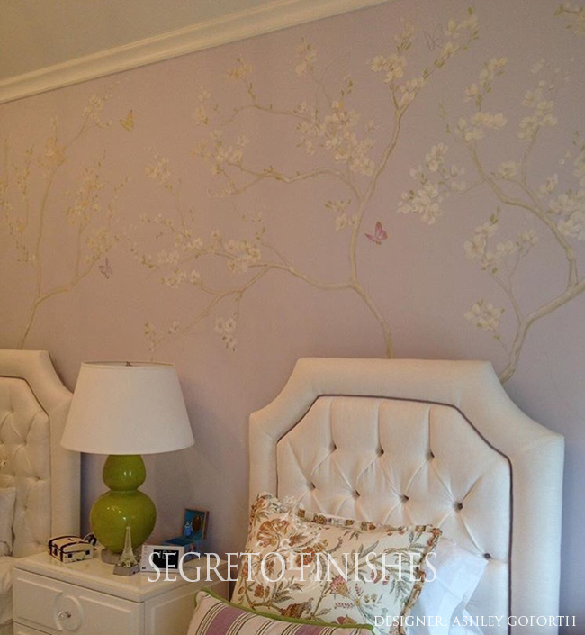 What's Segreto's Been Up To - Lovely Hand-Painted Tree Mural for Girls Room by Ashley Goforth