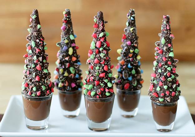 Segreto Secrets - Christmas Tree Crafts - Chocolate Dipped Cone Trees on Mousse